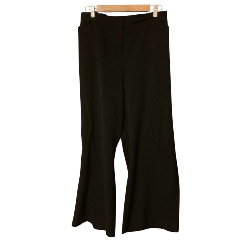 Lane Bryant 28 petite wide legged Black Women's Pants EUC business work pockets